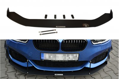 Накладка сплиттер на передний бампер Вариант 4 на BMW 1 F20 M-Power рестайл